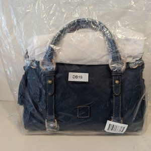 Dooney & Bourke Florentine Leather Navy Satchel Bag NWT never taken out of bag